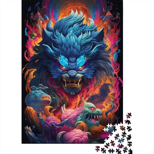 Vibrant Chaos 1000 Teile Puzzle für Erwachsene, Halloween-Geschenkpapier für Erwachsene und Jugendliche, 1000 Teile Lernpuzzle (38 x 26 cm) von VMDUHFY