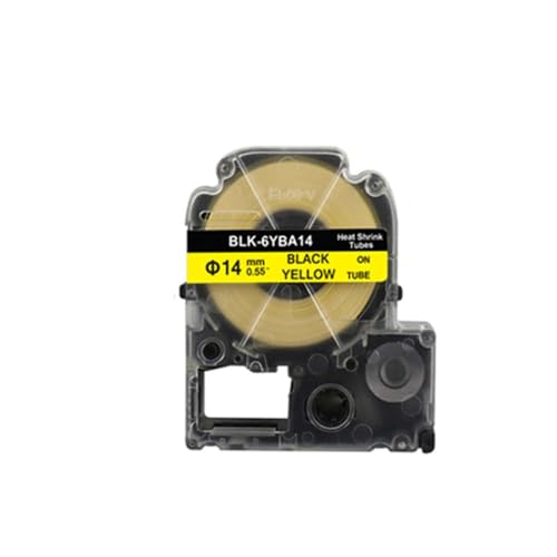 3 5 7 11 24 mm Wärme Schrumpfrohr Etikett SU5S SU11S SU5Y SU11Y SU7Y SU7W kompatibel mit Etikettendruckern wie LW 300 LW 400 LW 600(14 mm Yellow) von VMHPMLGV