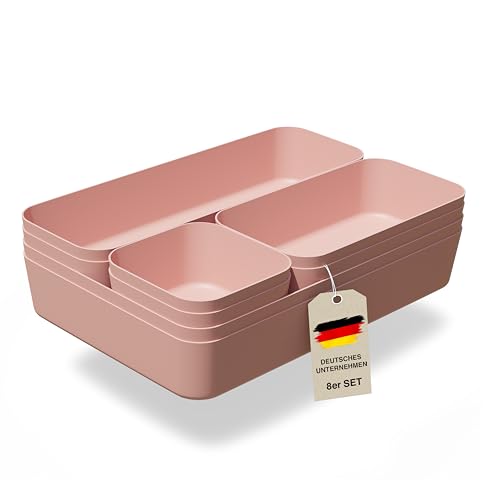 VMbathrooms Schubladen Organizer Set für jeden Bedarf | Praktische Schreibtisch Sortierboxen | Schubladentrenner – Ihr idealer Ordnungshelfer im Alltag für Büro & Haushalt (Rosa) von VMbathrooms