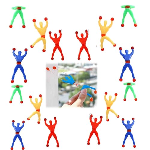 16 Stück Stick Man,Special Silikon Stickman Spielzeug Sticky Hands Stretchy Men Party Bag Fillers Toys,Multicolor Sticky Wall Climbers Gecko for Kids Classroom Rewards Prizes Novelty Throw Toy Party von VNDKGN