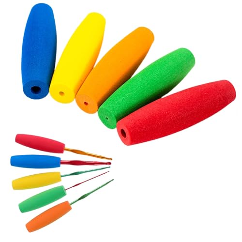 5 Stück Häkelnadelgriffe, weicher, bequemer, ergonomischer Häkelnadel-Griff, weicher, abnehmbarer Stricknadel-Griff, Griffbefestigung passend für 2–10 mm Stricknadeln, für nahtloses Basteln. 5 Stück Häkelnadelgriffe, weicher, bequemer, ergonomischer Häkelnadel-Griff, weicher, abnehmbarer Stricknadel-Griff, Griffbefestigung passend für 2–10 mm Stricknadeln, für nahtloses Basteln. von VNIDJGB