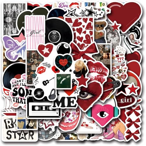 Y2K-Aufkleber, ästhetisch, trendiger Vinyl-Aufkleber, wasserdicht, für Wasserflaschen, Laptop, Stoßstange, Gepäck, Skateboard, Handyhülle, dekorativ, 55 Stück Y2K-Aufkleber, ästhetisch, trendiger Vinyl-Aufkleber, wasserdicht, für Wasserflaschen, Laptop, Stoßstange, Gepäck, Skateboard, Handyhülle, dekorativ, 55 Stück von VNIDJGB