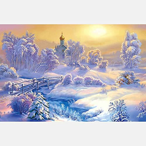 VNLMKS 5D Diamant Malerei Kits, DIY Diamond Painting Vollbohrer Crystal Strass Stickerei Weiße Winterschneeszene Runde Bohrer Erwachsene Kinder für Büro Wand Haus Dekoration 30x40cm VNLMKS 5D Diamant Malerei Kits, DIY Diamond Painting Vollbohrer Crystal Strass Stickerei Weiße Winterschneeszene Runde Bohrer Erwachsene Kinder für Büro Wand Haus Dekoration 30x40cm von VNLMKS