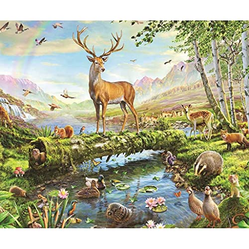 VNLMKS 5D Diamond Painting Erwachsene Kits DIY Diamant Malerei Set Komplette Strassstein Stickerei Crystal Strass Malerei Waldtiere für Haus, Wand, Eingang Dekorationen 30x30cm von VNLMKS