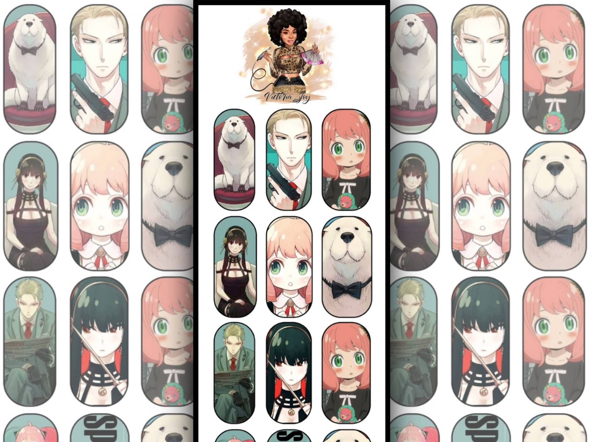 Spionage Anime Nagelabziehbilder | Wasserschiebefolie Nagel Abziehbild Nagelsticker von VNailstalgic