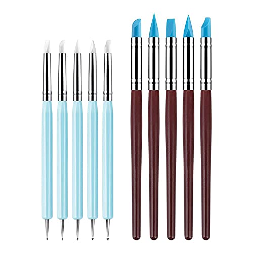 VOANZO 10 Stück Ton-Modellierwerkzeuge, Silikon-Pinsel, Silikon-Gummi, Ton, Modellierwerkzeug für Keramik, Handwerk, Maniküre VOANZO 10 Stück Ton-Modellierwerkzeuge, Silikon-Pinsel, Silikon-Gummi, Ton, Modellierwerkzeug für Keramik, Handwerk, Maniküre von VOANZO