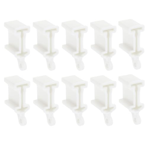 VOANZO 10 Stück weiße Endstopper für Vorhangschienen, Vorhangschienenbeschläge, Endkappen für biegbare, Gebogene Vorhangschienen, Wandmontage, Verkleidung, Deckennutzung von VOANZO