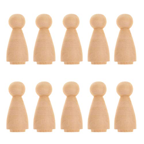 VOANZO 10 Stücke 58mm Unfinished Mädchen Holz Puppe Körper Engel Puppe Körper Peg, Holzpuppe Menschen für Kinder Kunst und Kreative DIY Handwerk (20-mädchen) von VOANZO