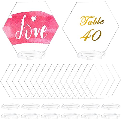 VOANZO 20 Stück klare Acryl-Tischkarten Hexagon Sitzkarten Hochzeit Tischnummern mit Halter DIY für Hochzeit Empfang Bankett Party Dekoration VOANZO 20 Stück klare Acryl-Tischkarten Hexagon Sitzkarten Hochzeit Tischnummern mit Halter DIY für Hochzeit Empfang Bankett Party Dekoration von VOANZO