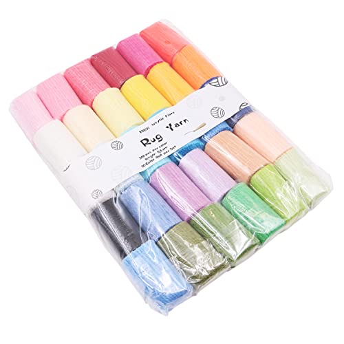 VOANZO 30 Stück Farben Knüpfhaken Garn Knüpfhaken Garn Vorgeschnittene sortierte bunte Garnbündel für Handarbeit Handwerk Nähen Stricken von VOANZO
