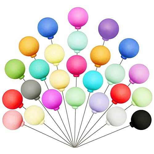 VOANZO 30 Stück bunte Ballon-Kuchendekorationen Mini-Ballon-Cupcake-Topper Sticks für Hochzeit, Jahrestag, Verlobung von VOANZO