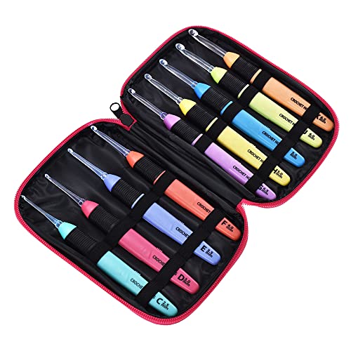 VOANZO 9-teiliges beleuchtetes Häkelnadel-Set mit Etui, LED-Licht, Häkelnadeln, Bastelgarn, Stricknadeln, bequeme glatte Häkelnadeln VOANZO 9-teiliges beleuchtetes Häkelnadel-Set mit Etui, LED-Licht, Häkelnadeln, Bastelgarn, Stricknadeln, bequeme glatte Häkelnadeln von VOANZO