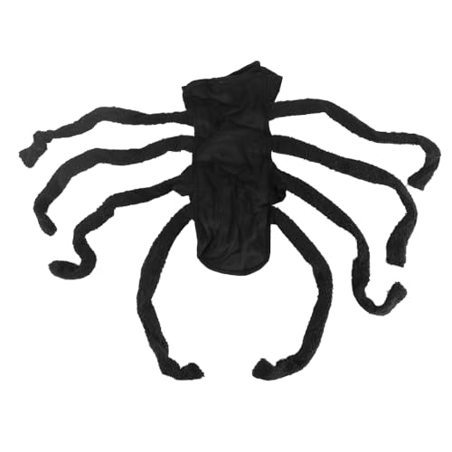 VOANZO Ausgefallenes Spinnenkostüm für kleine und mittelgroße Haustiere. 3D-Beine, weicher Plüschstoff, verwandelbares Design, lustiges Halloween-Outfit für Hunde und Katzen, L von VOANZO
