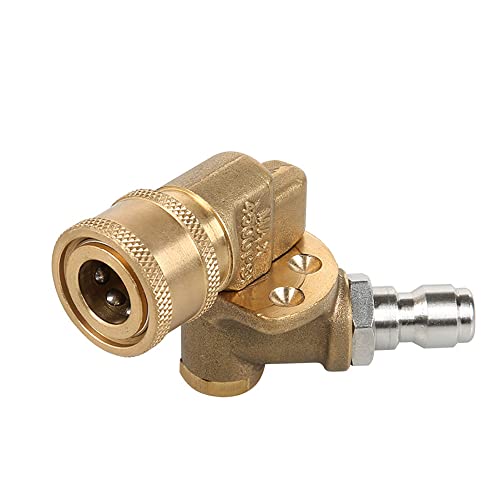 VOANZO Messing Schwenkkupplung | Adapter für Hochdruckreinigerspitzen 1/4 Zoll Schnelltrennung 180 Grad 5 einstellbare Winkel für sauberes Werkzeug VOANZO Messing Schwenkkupplung | Adapter für Hochdruckreinigerspitzen 1/4 Zoll Schnelltrennung 180 Grad 5 einstellbare Winkel für sauberes Werkzeug von VOANZO
