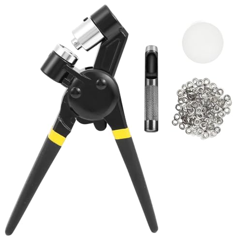 VOANZO Ösenstanzer-Set mit 10-mm-Ösenzange und 500 Ösen – Handgeführtes Locherwerkzeug für Stoffe, Planen, Gürtel, Drucke, Segeltuch – Langlebiges Stanzpressen-Set VOANZO Ösenstanzer-Set mit 10-mm-Ösenzange und 500 Ösen – Handgeführtes Locherwerkzeug für Stoffe, Planen, Gürtel, Drucke, Segeltuch – Langlebiges Stanzpressen-Set von VOANZO