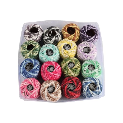 VOANZO Stickgarn-Set mit 16 Rollen, Kreuzstich-Spule, Draht, farbige Baumwollgarn-Fadenrolle, Bastelbedarf für die Geschenkherstellung zu Hause, Heimwerker-Grundausstattung, gemischte Farben VOANZO Stickgarn-Set mit 16 Rollen, Kreuzstich-Spule, Draht, farbige Baumwollgarn-Fadenrolle, Bastelbedarf für die Geschenkherstellung zu Hause, Heimwerker-Grundausstattung, gemischte Farben von VOANZO