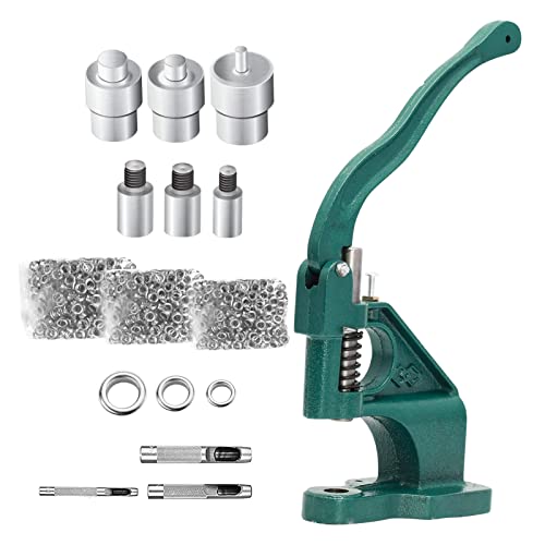 VOBOR Ösenpresse, Handpresse Ösenmaschine,Ösenstanze Nietenpresse Druckknopfpresse Ösenzangen mit 3 Matrizen (6mm/10mm/12mm) und 1500 Stück silberne Ösen für Leder Handwerk Vorhänge VOBOR Ösenpresse, Handpresse Ösenmaschine,Ösenstanze Nietenpresse Druckknopfpresse Ösenzangen mit 3 Matrizen (6mm/10mm/12mm) und 1500 Stück silberne Ösen für Leder Handwerk Vorhänge von VOBOR