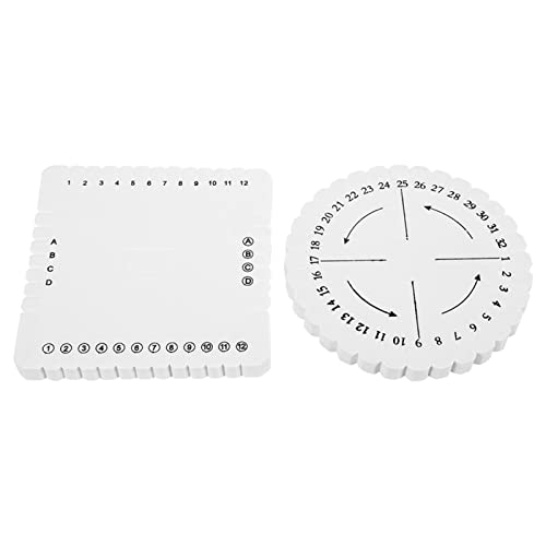 VOBOR Kumihimo Flechtscheibe, 2 Stücke Rund Und Quadratisch, Makramee Geflochtene Schnur, Flechtscheibe Für Armband/Geflecht/Handtasche (7 x 1,8 cm / 2,76 x 0,71 Zoll) von VOBOR