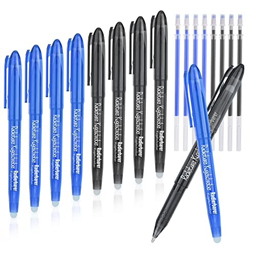 VOCIBO Radierbarer Kugelschreiber, 8 Stück Radierbarer Gelschreiber Ersatzminen Set, 0,5 mm Tintenroller Radierbar, Kugelschreiber zum Radieren mit Thermosensitiver Tinte (Schwarz/Blau) VOCIBO Radierbarer Kugelschreiber, 8 Stück Radierbarer Gelschreiber Ersatzminen Set, 0,5 mm Tintenroller Radierbar, Kugelschreiber zum Radieren mit Thermosensitiver Tinte (Schwarz/Blau) von VOCIBO