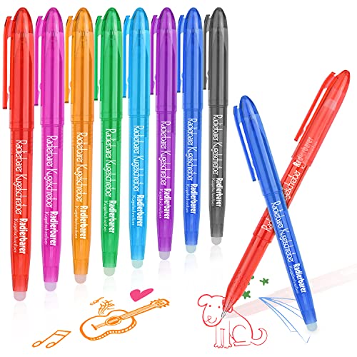 Radierbarer Kugelschreiber, 8 Stück Radierbarer Gelschreiber Set, Tintenroller Radierbar, 0,5 mm Radierbarer Tintenroller set, Löschbare Gelstifte für Kinder, Studenten, Büro, Geschenk - 8 Farben Radierbarer Kugelschreiber, 8 Stück Radierbarer Gelschreiber Set, Tintenroller Radierbar, 0,5 mm Radierbarer Tintenroller set, Löschbare Gelstifte für Kinder, Studenten, Büro, Geschenk - 8 Farben von VOCIBO