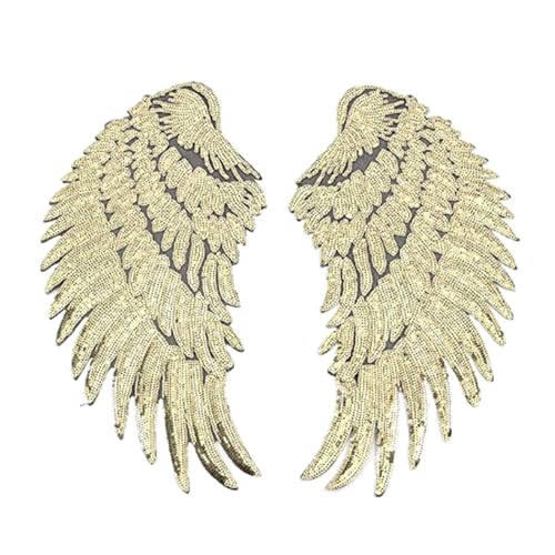 VOCUE 1 Paar Pailletten, großer Flügel, aufgenäht, große Flicken, Applikationen, zum Aufbügeln, für Jacken, Mantel, Stoff, Cosplays, Flügel VOCUE 1 Paar Pailletten, großer Flügel, aufgenäht, große Flicken, Applikationen, zum Aufbügeln, für Jacken, Mantel, Stoff, Cosplays, Flügel von VOCUE