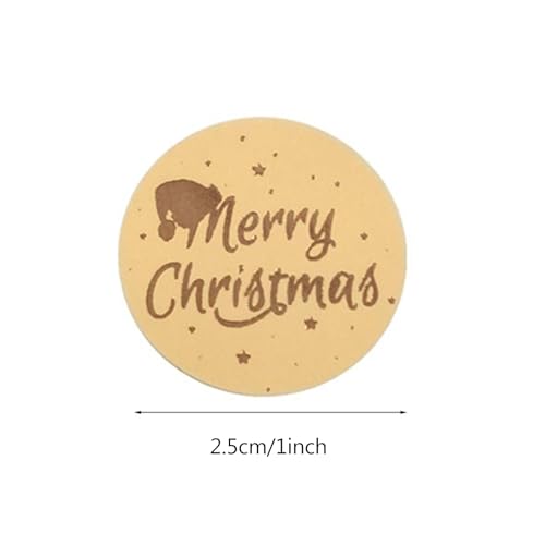 VOCUE 500 runde "Merry Christmas"-Aufkleber, Dankeskarten-Box, Paket-Etiketten-Versiegelung von VOCUE