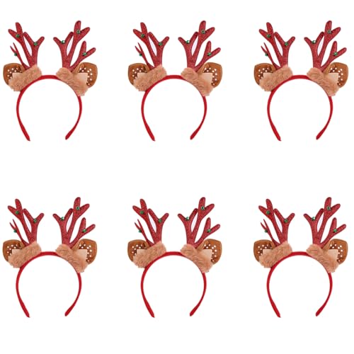 VOCUE 6 Stück Weihnachten Plüsch Geweih Stirnbänder Urlaub Plüsch Geweih Stirnbänder mit Detail für Party und Dekoration VOCUE 6 Stück Weihnachten Plüsch Geweih Stirnbänder Urlaub Plüsch Geweih Stirnbänder mit Detail für Party und Dekoration von VOCUE
