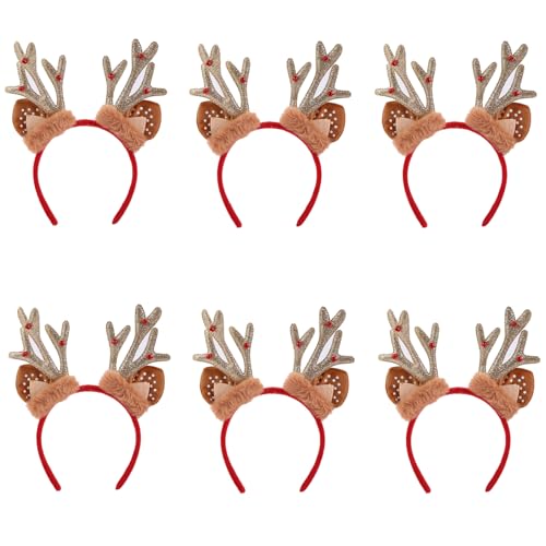 VOCUE 6 Stück Weihnachten Plüsch Geweih Stirnbänder Urlaub Plüsch Geweih Stirnbänder mit Detail für Party und Dekoration VOCUE 6 Stück Weihnachten Plüsch Geweih Stirnbänder Urlaub Plüsch Geweih Stirnbänder mit Detail für Party und Dekoration von VOCUE