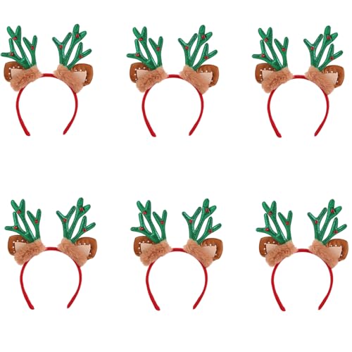 VOCUE 6 Stück Weihnachten Plüsch Geweih Stirnbänder Urlaub Plüsch Geweih Stirnbänder mit Detail für Party und Dekoration VOCUE 6 Stück Weihnachten Plüsch Geweih Stirnbänder Urlaub Plüsch Geweih Stirnbänder mit Detail für Party und Dekoration von VOCUE