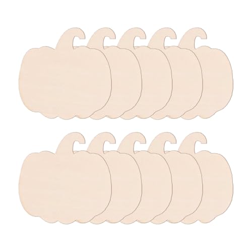 VOCUE Set mit 10 unlackierten Holz-Kürbis-Ausschnitten, bemalbare Plaketten für Halloween, Erntedankfest, Dekoration, Partyzubehör VOCUE Set mit 10 unlackierten Holz-Kürbis-Ausschnitten, bemalbare Plaketten für Halloween, Erntedankfest, Dekoration, Partyzubehör von VOCUE