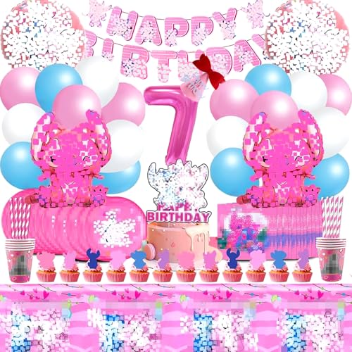 104 Pcs Geburtstagsdeko Stitc, PartyGeschirr Kindergeburtstag Stitc, Helium Ballon 7, Stitc Pappteller Und Becher, Stitc Deko Torte, Luftballon Mädchen 7 Jahre 104 Pcs Geburtstagsdeko Stitc, PartyGeschirr Kindergeburtstag Stitc, Helium Ballon 7, Stitc Pappteller Und Becher, Stitc Deko Torte, Luftballon Mädchen 7 Jahre von VOENCSU