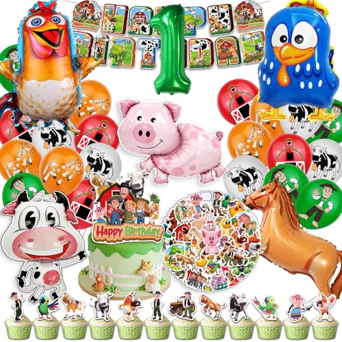 Bauernhof Geburtstag Deko 1 Jahr, 50 Pcs Bauernhof Aufkleber, Bauernhof Ballons 1 Geburtstag, 1. Geburtstag Mädchen Bauernhof, Deko 1 Geburtstag Junge Bauernhof, Bauernhof Kuchen Deko Bauernhof Geburtstag Deko 1 Jahr, 50 Pcs Bauernhof Aufkleber, Bauernhof Ballons 1 Geburtstag, 1. Geburtstag Mädchen Bauernhof, Deko 1 Geburtstag Junge Bauernhof, Bauernhof Kuchen Deko von VOENCSU