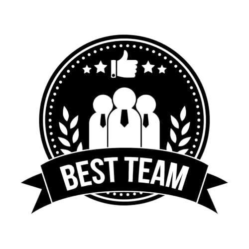 Gravuraufkleber Teamwork-Job-Medaille, beste Teamarbeit im Büro 34x39.3cm Löst sich nicht ab Schwarz von VOETOY