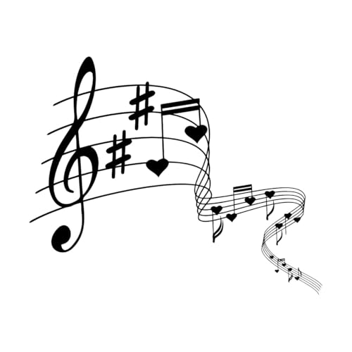 Schriftaufkleber Musik Funyy Notes Kinder Kinder Kindergarten Home 34x41.8cm Löst sich nicht ab Schwarz von VOETOY