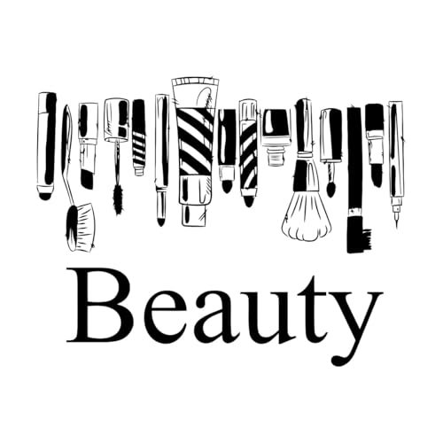 Schriftaufkleber Schönheitssalon Make-up Kosmetik Shop Stylist 34x43.1cm Bearbeitbar und mit Informationen versehen Schwarz von VOETOY
