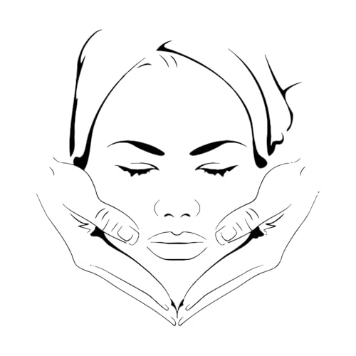 Vinyl-Kunstaufkleber Massage Spa Gesichtsbehandlung Make-up Sexappeal Mädchen Schönheitssalon 36x37.7cm Wandbegleiter Schwarz von VOETOY