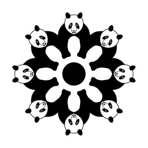 Wandaufkleber Niedliche Pandas Tiere ation Kinder 36x36cm Mehrere Größen Schwarz von VOETOY