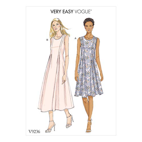 Vogue Mustern Medium Gewicht Leinen Damenkleider, Mehrfarbig, Größen 14–22 von Butterick