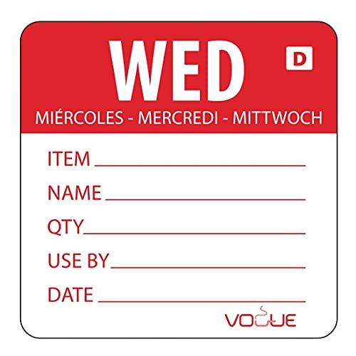 Vogue Etiketten für Mittwoch, löslich, Rot, 250 Stück Vogue Etiketten für Mittwoch, löslich, Rot, 250 Stück von VOGUE