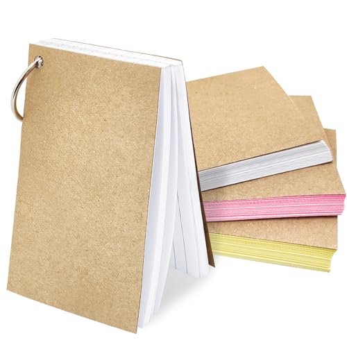 3er-Pack Lernkarten, 150 Blatt Revisionskarten, linierte Lernkarten, Karteikarten mit Metallbinderringen für Bürotreffen, Lernen in der Schule, Gedächtnis, Haftnotizen (weiß, rosa, gelb) von VOGVOR