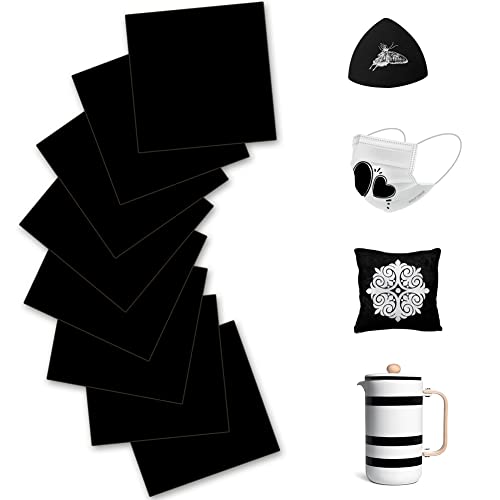 Infusible Transfer Ink 8 Stück Schwarz Infusible Ink Folie, Infusible Transferpapier Unlöslich Sublimationstintenblatt für Wärmepressmaschine für DIY T-Shirt, Tasse, Untersetzer, Leder 30.5X30.5CM von VOHESEA