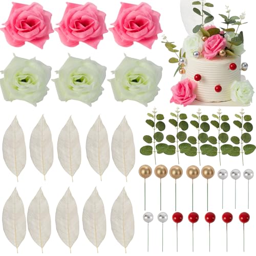 VOKABY Tortendeko Blumen,Boho Torten Deko,Cake Topper für Geburtstag,Hochzeitstorte,Taufe,Kommunion,Bankett,Party,Heimdekoration (Flowers A) von VOKABY