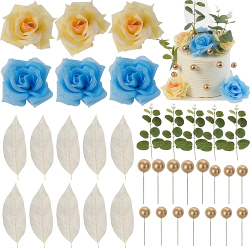 VOKABY Tortendeko Blumen,Boho Torten Deko,Cake Topper für Geburtstag,Hochzeitstorte,Taufe,Kommunion,Bankett,Party,Heimdekoration (Flowers B) von VOKABY