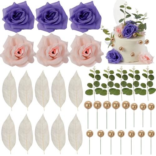 VOKABY Tortendeko Blumen,Boho Torten Deko,Cake Topper für Geburtstag,Hochzeitstorte,Taufe,Kommunion,Bankett,Party,Heimdekoration (Flowers C) von VOKABY