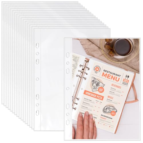 VOKOY 100 Stück 14,9 x 21,6 cm Blattschutzfolien für 3- oder 6-Ring-A5-Ordner, halbe Briefgröße, 7 Löcher, robuste Mini-Schutzhüllen, kristallklare Playbill Bindertaschen VOKOY 100 Stück 14,9 x 21,6 cm Blattschutzfolien für 3- oder 6-Ring-A5-Ordner, halbe Briefgröße, 7 Löcher, robuste Mini-Schutzhüllen, kristallklare Playbill Bindertaschen von VOKOY
