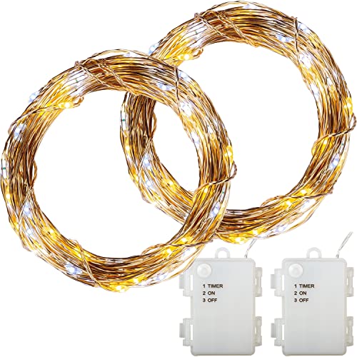 VOLTRONIC LED Lichterdraht, innen und außen, IP44, Batteriebetrieben, Größen- und Farbwahl, 2x 100 LEDs, warmweiß/kaltweiß VOLTRONIC LED Lichterdraht, innen und außen, IP44, Batteriebetrieben, Größen- und Farbwahl, 2x 100 LEDs, warmweiß/kaltweiß von VOLTRONIC