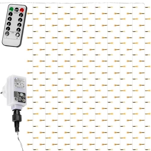 VOLTRONIC LED Lichtervorhang, innen und außen, IP44, Fernbedienung, Größen- und Farbwahl, 6x3 m 600 LEDs, warmweiß VOLTRONIC LED Lichtervorhang, innen und außen, IP44, Fernbedienung, Größen- und Farbwahl, 6x3 m 600 LEDs, warmweiß von VOLTRONIC