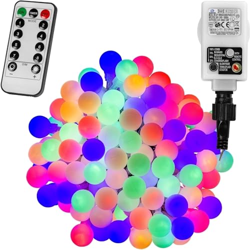 VOLTRONIC LED Partylichterkette, innen und außen, IP44, Fernbedienung, Größen- und Farbwahl, 100 LEDs, bunt von VOLTRONIC