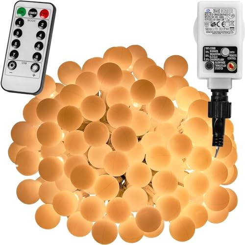 VOLTRONIC LED Partylichterkette, innen und außen, IP44, Fernbedienung, Größen- und Farbwahl, 100 LEDs, warmweiß von VOLTRONIC