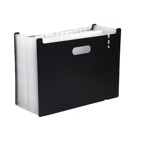 tragbare Ordner, A4-Akkordeon-Ordner, klare Index-Etiketten, erweiterbarer Dokumentenordner, Datei-Organizer, Schreibtisch-Management for Büro, Aktenschrank, Datei-Organizer(Black) von VOLURE